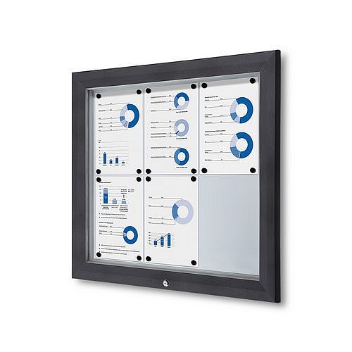 Venkovní vitrína typu T, antracit, 6xA4