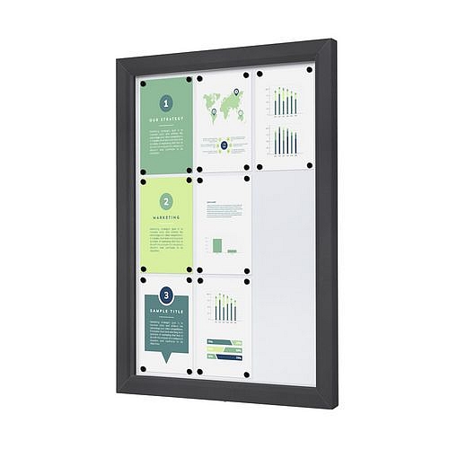 Venkovní uzamykatelná vitrína Slim, antracit, 9xA4