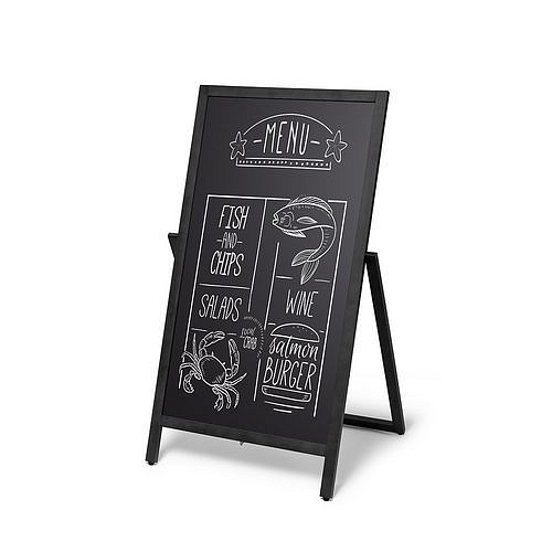 Dřevěné áčko Flip 55 x 105 cm, černá