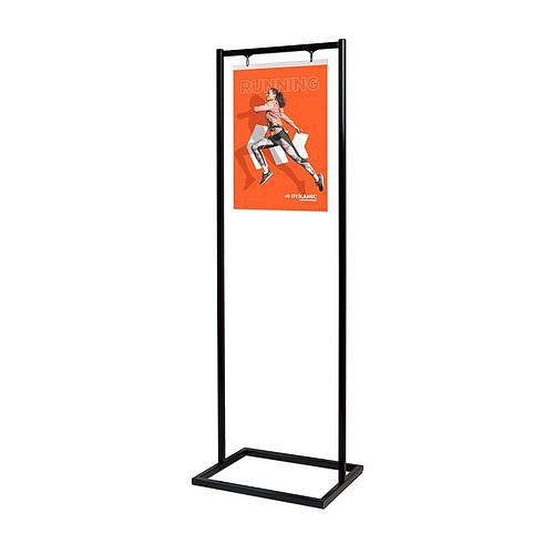 Plakátový stojan Decor se závěsnou kapsou A2, černá