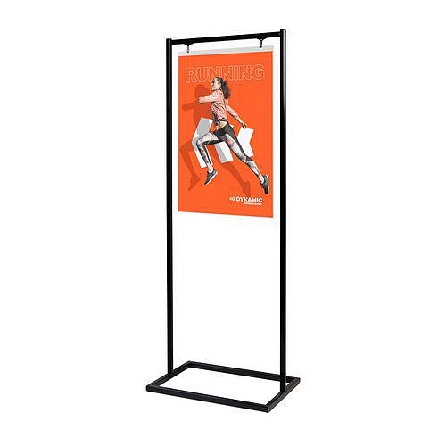 Plakátový stojan Decor se závěsnou kapsou A1, černá