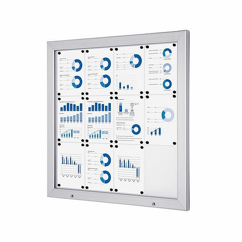 Venkovní uzamykatelná vitrína Alpha 12xA4, tlumiče