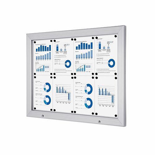Venkovní uzamykatelná vitrína Alpha 8xA4, tlumiče
