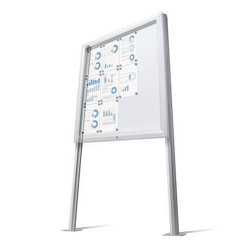 Nohy pro vitríny SCT a SCL, s patkou pro přišroubování k zemi, stříbrná