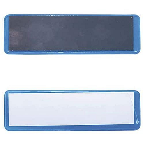 Informační štítky na regály Manutan Expert, magnetické, 100 x 30 mm, 100 ks, modré