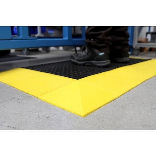 Protiúnavová průmyslová rohož Deck, roh, 4 ks, žlutá