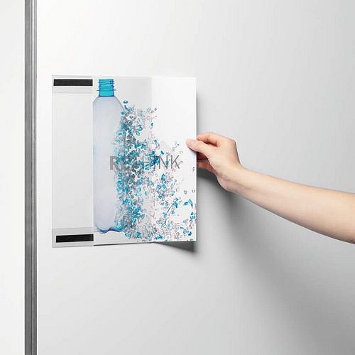 Magnetické kapsy rPET, A4, transparentní