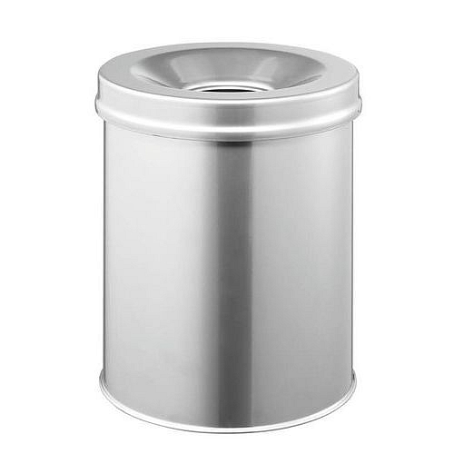 Samozhášecí odpadkový koš SAFE, 15L, stříbrná
