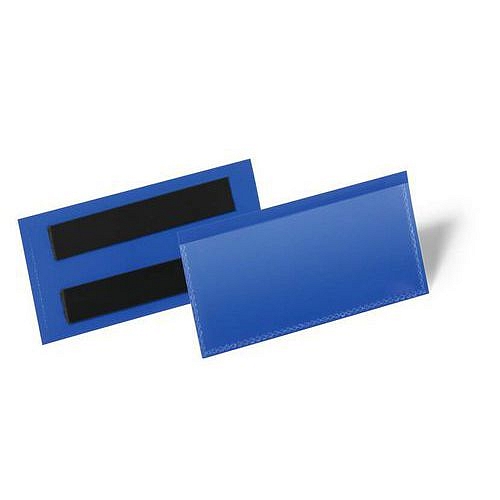 Magnetické kapsy Durable na štítky, 100x38 mm, modrá