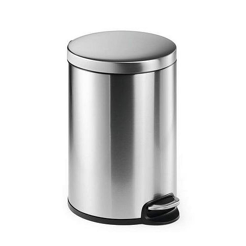 Odpadkový nášlapný koš ROUND, 20L, stříbrná