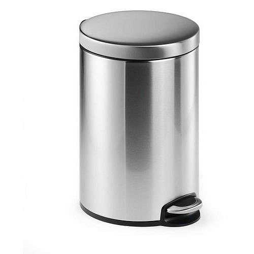 Odpadkový nášlapný koš ROUND, 12L, stříbrná
