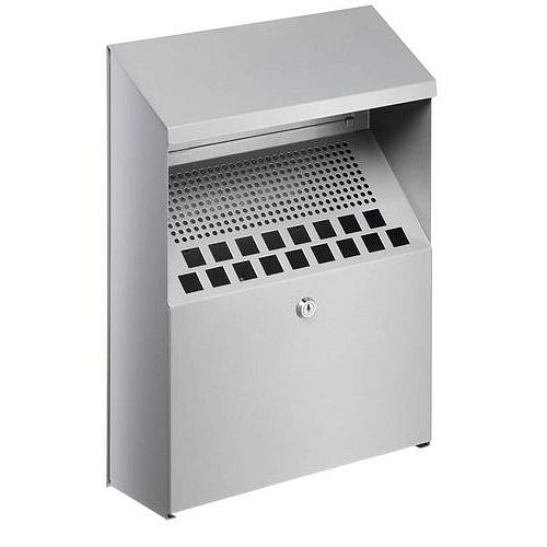 Nástěnný kovový popelník Durable, 4L, stříbrná