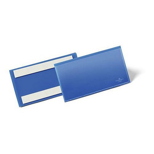 Samolepicí kapsy na štítky, 150?×?67 mm, velké balení, modrá