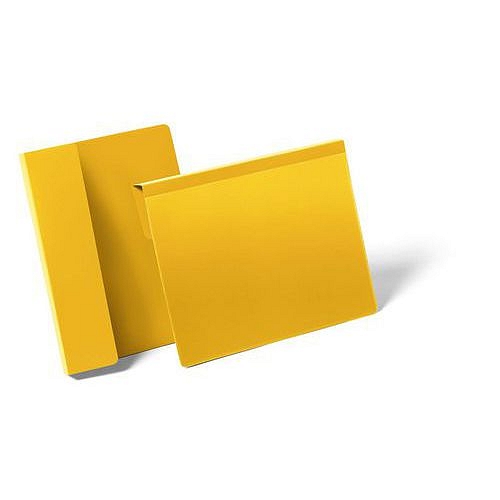 Závěsné kapsy na štítky Durable s přehybem A5, na šířku, žlutá