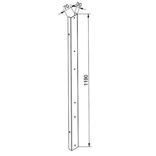 Držák na skříňku a perforovaný panel Premium Line, 7 x 3 x 120 cm
