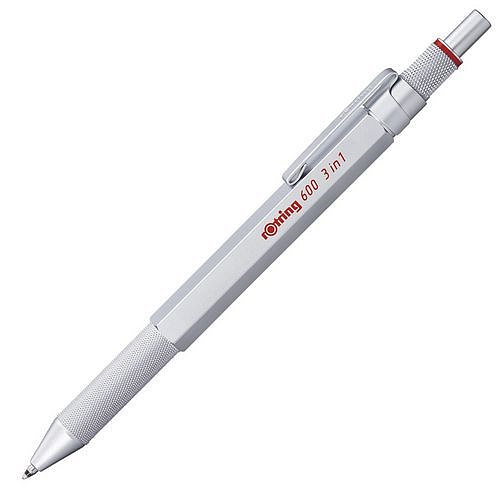 Mikrotužka Rotring 600 3v1, stříbrná