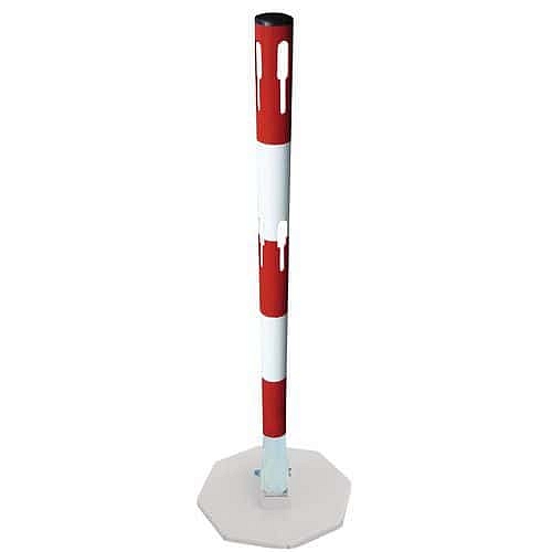 Kovový zahrazovací sloupek Viso, výška 100 cm, červený/bílý