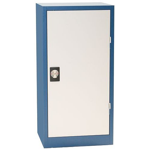 Kovová dílenská skříň Manutan Expert, 106 x 53 x 45 cm, šedá/modrá