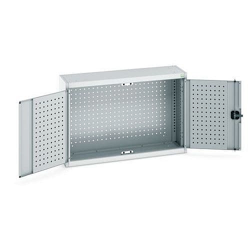 Závěsná skříňka Bott Cubio, zadní panel typu perfo, 70 x 105 x 32,5 cm, šedá-šedá