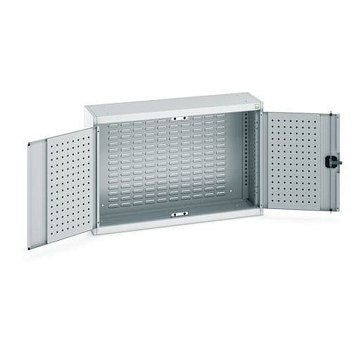 Závěsná skříňka Bott Cubio, zadní panel typu louvre, 70 x 105 x 32,5 cm, šedá-šedá