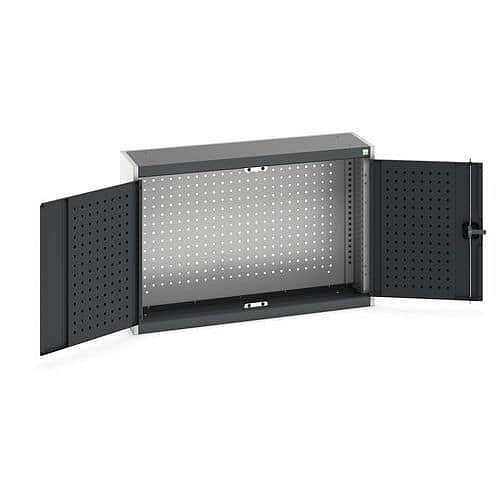 Závěsná skříňka Bott Cubio, zadní panel typu perfo, 70 x 105 x 32,5 cm, šedá-antracit
