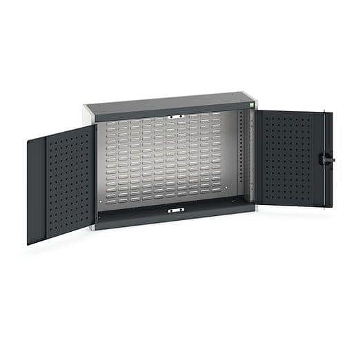 Závěsná skříňka Bott Cubio, zadní panel typu louvre, 70 x 105 x 32,5 cm, šedá-antracit