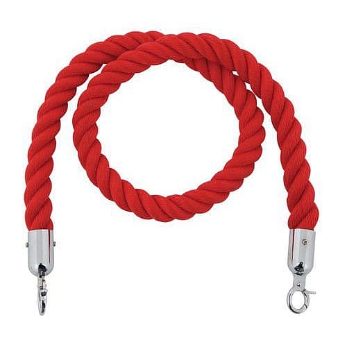 Konopná šňůra průměr 3 cm červená/chromovaná 1,5 m