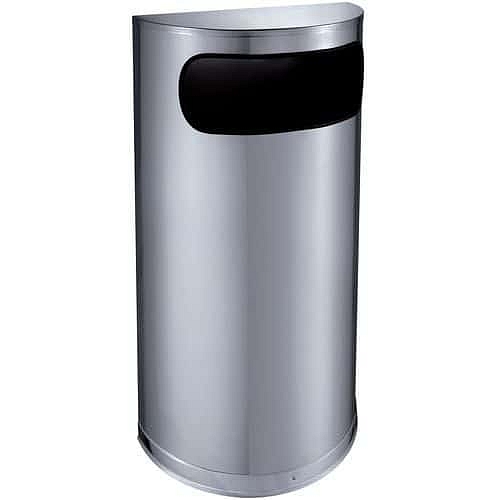Půlkulatý odpadkový koš z matné nerezové oceli