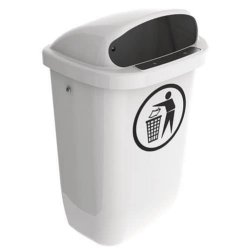 Venkovní odpadkový koš 50 l bílý