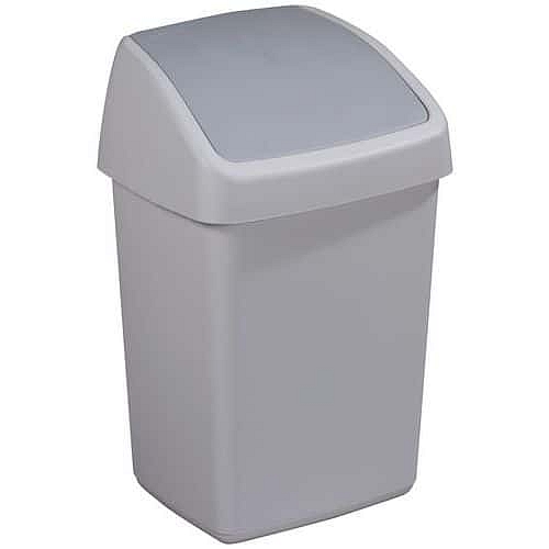 Odpadkový koš Delta s výklopným víkem šedý