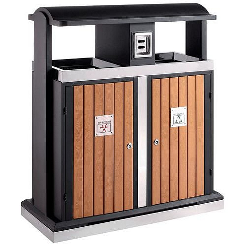Venkovní koš na tříděný odpad 2 x 50 l dřevěný