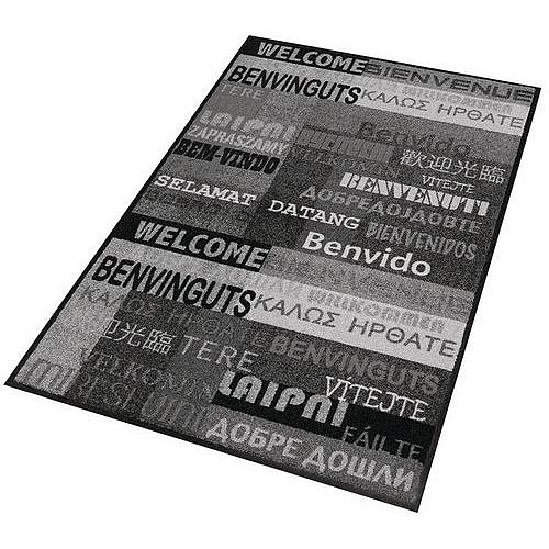 Vnitřní čisticí rohož Déco Design™ New Welcome, 60 x 90 cm, šedá