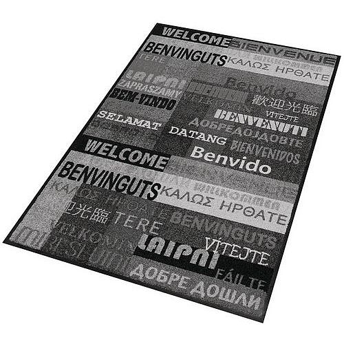 Vnitřní čisticí rohož Déco Design™ New Welcome, 90 x 150 cm, šedá