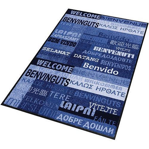 Vnitřní čisticí rohož Déco Design™ New Welcome, 90 x 150 cm, modrá
