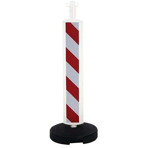 Plastový zahrazovací sloupek Novap, výška 75 cm, červený/bílý