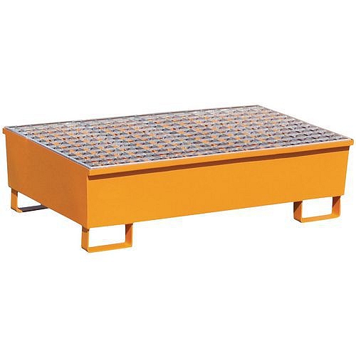 Ocelová záchytná vana Manutan Expert, pro 2 sudy, kapacita 220 l, lakovaná