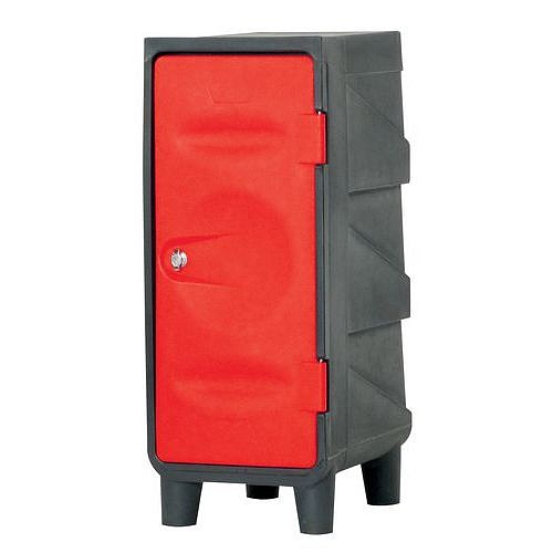 Plastová šatní skříň EMP, na nohách, 1 oddíl, červená