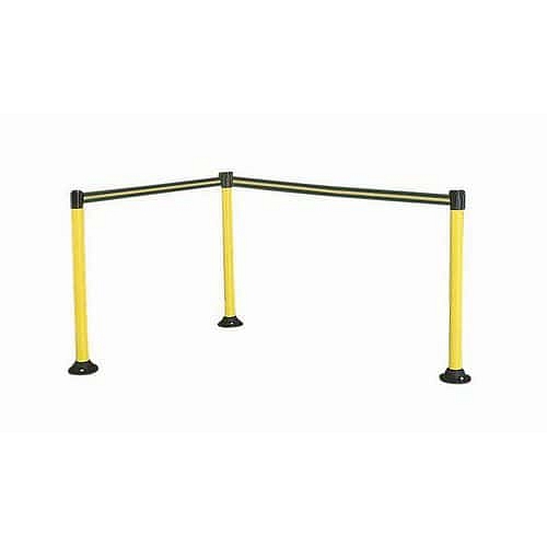 Zahrazovací sloupek s pásem Novap, 3m, k přišroubování, černo-žlutý