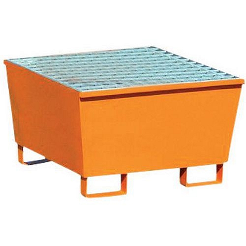 Ocelová záchytná vana Manutan Expert, pro 1 sud, kapacita 220 l, lakovaná