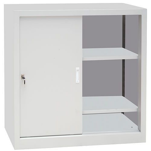 Kovová dílenská skříň Manutan Expert, 100 x 100 x 65 cm, šedá/šedá