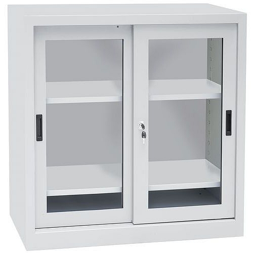 Kovová dílenská skříň Manutan Expert, 100 x 100 x 45 cm, šedá/šedá