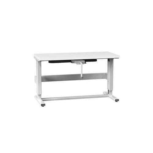 Klikou stavitelný ERGO stůl, 1500 x 700 x 790 (1100) mm, LAMINO, šedá