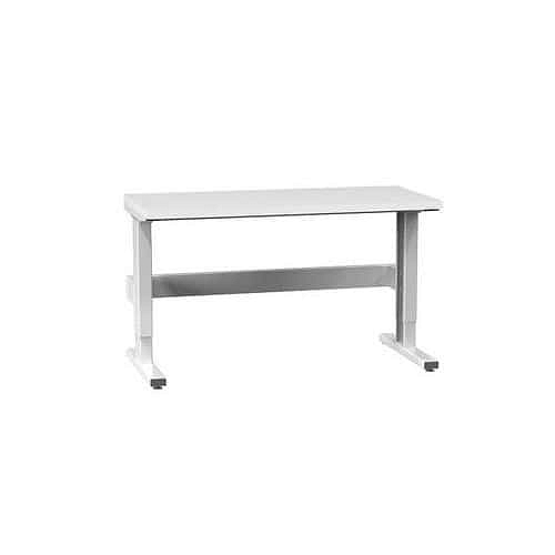 Krokově stavitelný ERGO stůl, 1500 x 700 x 770 (1170) mm, LAMINO, šedá