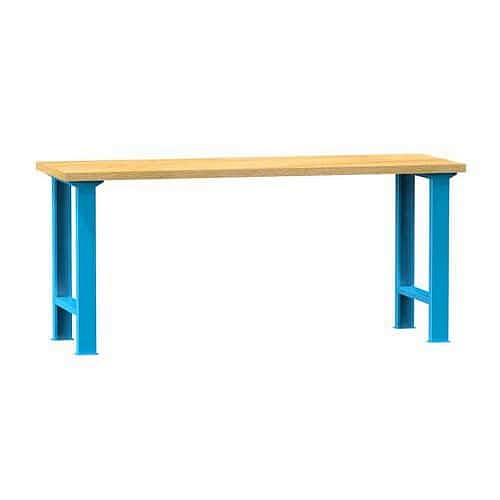 Dílenský stůl KOMBI AB4825, 2500 x 700 x 880 mm, BUK, modrá