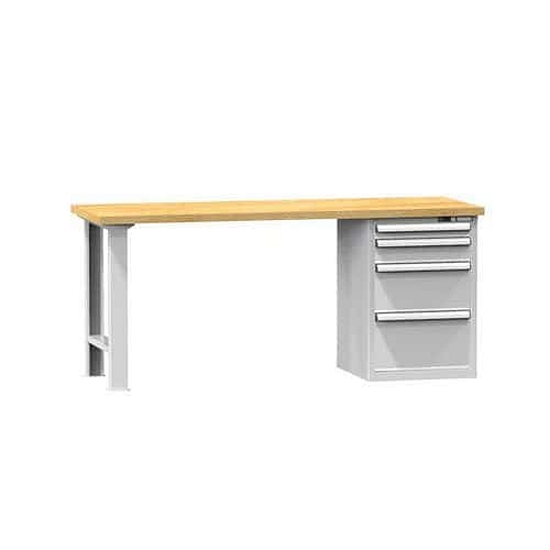 Dílenský stůl KOMBI FM4725, 2500 x 700 x 880 mm, MULTIPLEX, šedá-šedá