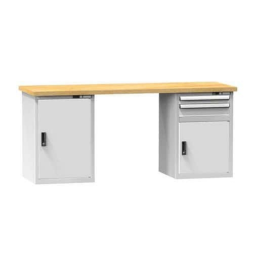 Dílenský stůl KOMBI KM4720, 2000 x 700 x 880 mm, MULTIPLEX, šedá-šedá