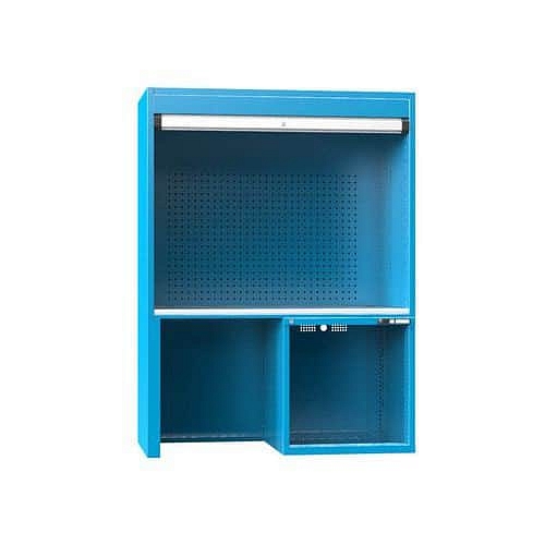 Kontrolní pracoviště s nohou, 1462 x 753 x 1969 mm, modrá