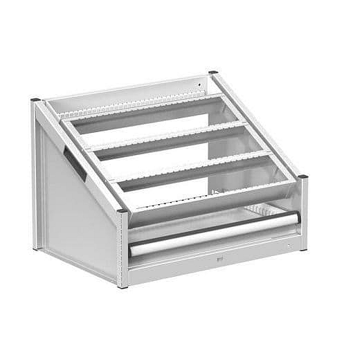 NC stolní stojan 36x27D s vybavením, varianta 1, šedá