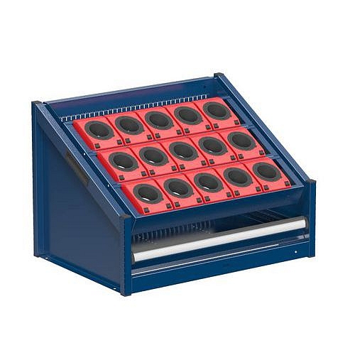 NC stolní stojan 36x27D s vybavením, varianta 2, tmavě modrá