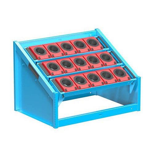 NC stolní stojan 36x27D s vybavením, varianta 8, modrá